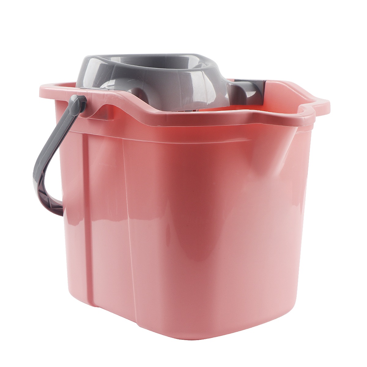 ピンクのプラスチックモップバケツ